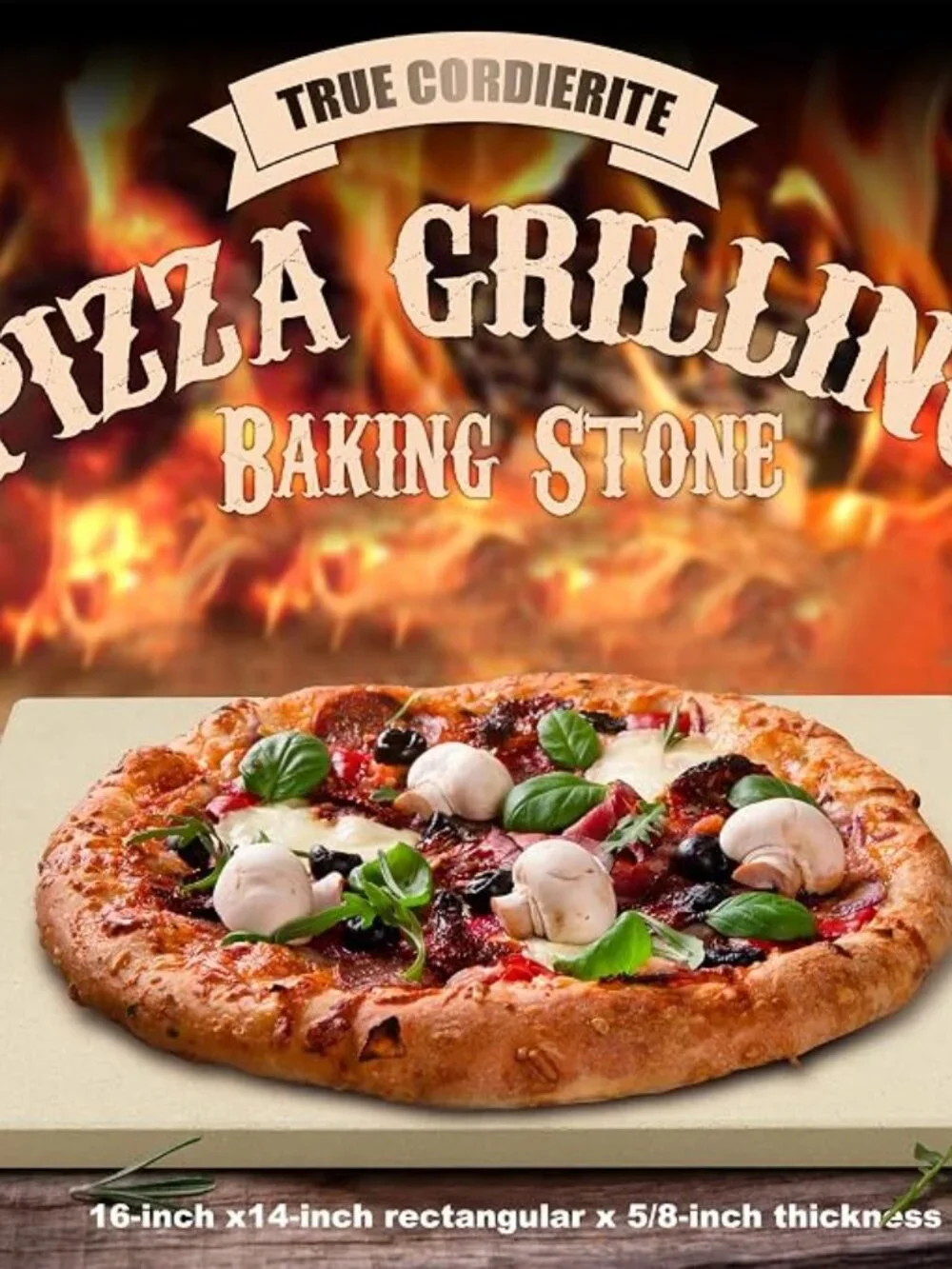 Cook N Home 14x16 Inch Cordierite Pizza Stone with Scraper – Oven & Grill